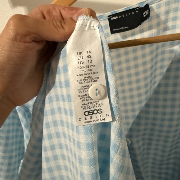 ASOS Light Blue Gingham Maxi Dress - Picture 9 of 9